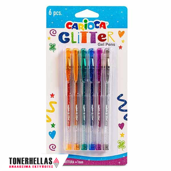 Carioca glitter στυλο gel 6 χρωμάτων σε blister