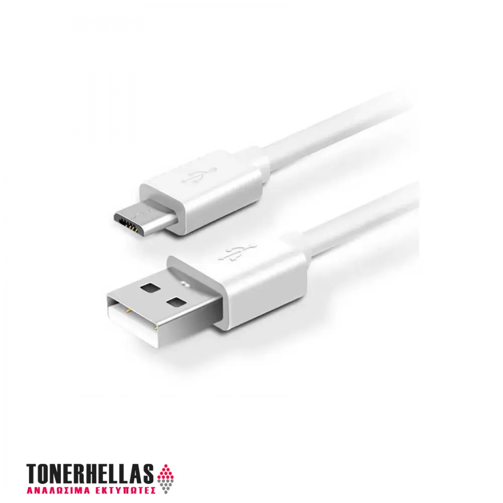 USB TO MICRO USB ΛΕΥΚΌ DATA TRANSMIT AND CHARGING CABLE